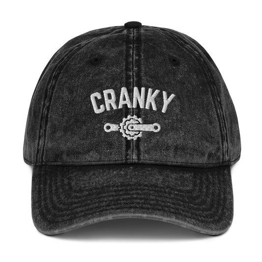 Cranky Vintage Cotton Twill Cap, Cycling Cap, Funny Bike Hat, Bike Lover Gift, Cycling Gift, Cyclist Clothes, BMX, Mountain Bike Hat